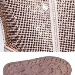 Bamboo Frozen22 Rhinestone Faux Fur Snow Boots - Crystal Soft Fluffy Eskimo Slippers