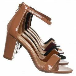Top Moda Hannah1 Chunky Heel Two Piece Sandal - Women Evening Open Toe Dress Shoes New