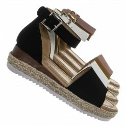 Bamboo Sensational6 Jute Braid Espadrille Flatform - Women Ankle Strap Platform Sandal New