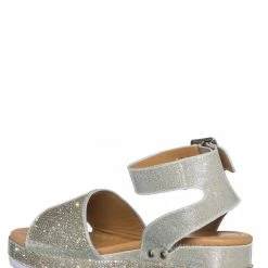 Forever Link New Luxury96K Kids Rhinestone Glitter Flatform Sandal - Little Girl Crystal Platform