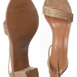 Top Moda Hannah1 Chunky Heel Two Piece Sandal - Women Evening Open Toe Dress Shoes New