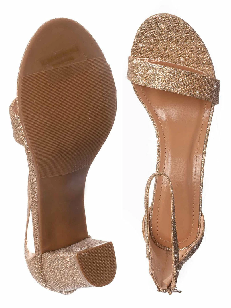 Top Moda Hannah1 Chunky Heel Two Piece Sandal - Women Evening Open Toe Dress Shoes New