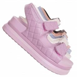 Bamboo Reiki03 Quilted Footbed Flatform Sandal - Women's Comfy Molded Shoe