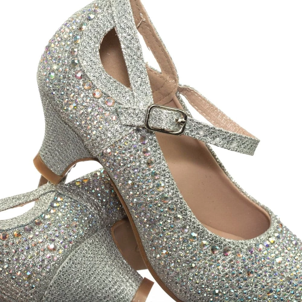 Forever Link Jemma02K Children Girl Rhinestone Crystal Glitter Pump For Wedding & Parties New