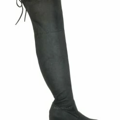 Forever Link New Life30 Thigh High Block Heel Boots - Women Rear Tie Shoe