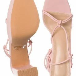 Wild Diva Dash01 Block Heel Leg Wrap Around Sandal, Women Dress Shoes