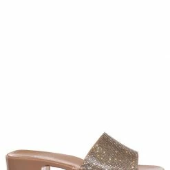 Forever Link List16 Womens Rhinestone Crystal Jelly Block Heel Mule Slide New