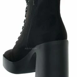 Bamboo New Instant05 Chunky Block Heel Lace Up Boots - Women Combat Bootie