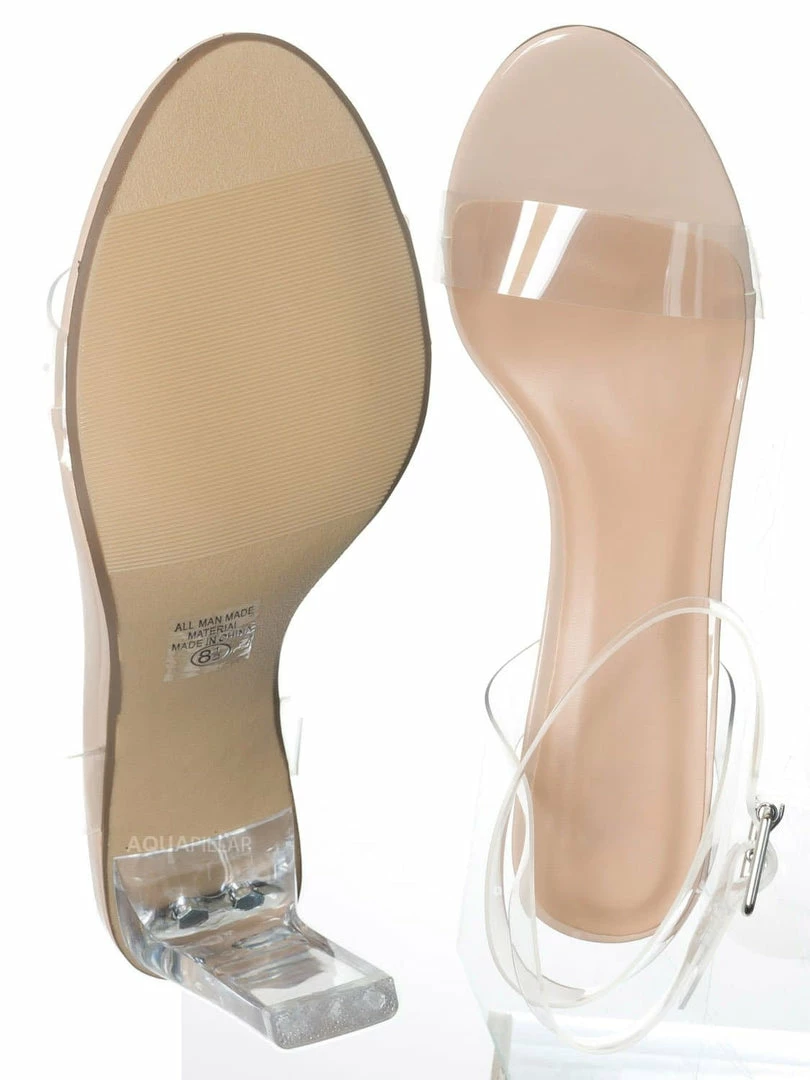 Bamboo Tuition Clear Acrylic Sandal - Women Lucite See Through Heel New