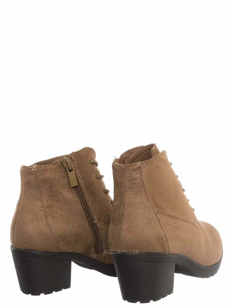 Forever Link Plus11K Girl's Block Heel Combat Ankle Bootie New