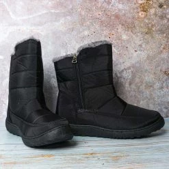 Forever Link Pair86 Foldable Faux Fur Lined Nylon Boots - Women Snow Shoes New