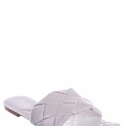 Forever Link Padded18 Wide Woven Slide Sandal - Womens Elongated Open Square Toe Slipper Mule New