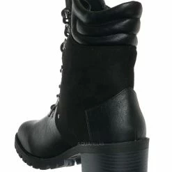 Fabulous New Please59 Block Heel Military Combat Bootie - Women Ankle Boots