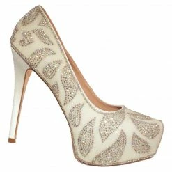 Blossom New Kinko Rhinestone Glitter Hidden Platform Pump - Women Heel