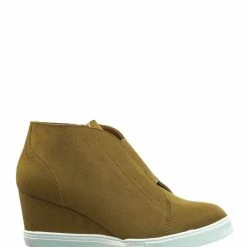 Soda Vesper Hidden Wedge Heel Sneakers - Women Sporty Elastic Shootie