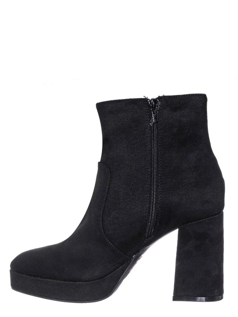 Bamboo Underlined01 Platform Block Heel Bootie - Women Croc & Suede Ankle Pump Boot New