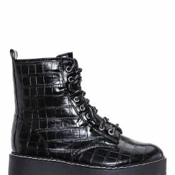 Bamboo Staging01 Chunky Edgy Lug Sole Combat Boot- Army Military Threaded Rugged Bootie New