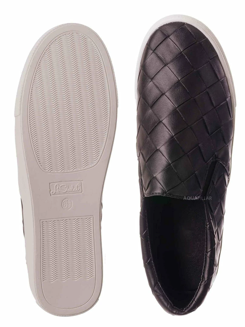 La Shailah Design33 Woven Platform Slip On Sneaker - Women Slide In Athletic Loafer New