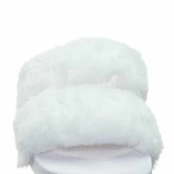 Bamboo Liv04 Faux Fur Footbed Slides - Cozy Double Strap Furry Contour Slide In Sandals