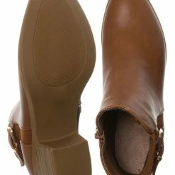 Top Moda Zandra59 Half Chelsea Ankle Bootie - Womens Belted Strap Boot New