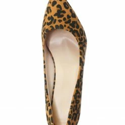 Forever Link Heels Sanzi2 Low Stiletto Heel Pumps - Slip On Dress Shoes Solid Or Animal Prints