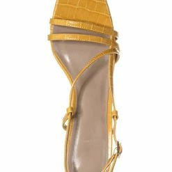 Wild Diva Kaiya1 Barely There Flat Block Heel Sandal - Open Squared Toe Animal Croc Print New