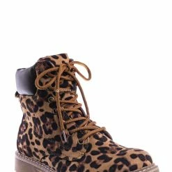 Forever Link New Broadway3 Military Fashion Combat Boots - Lace Up Threaded Lug Sole Ankle Bootie