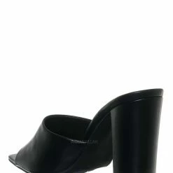 Top Moda Pita5 Block Heel Slip On Mule - Women Slide In Slipper Shoes