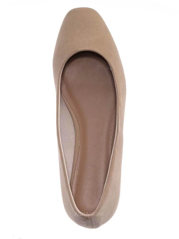 Bamboo New Sweep01 Square Toe Ballet Flats - Womens Solid & Cheetah Ballerina Padded Shoes