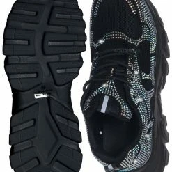 Liliana New Biaa1 Chunky Rhinestone Daddy Sneaker, Platform Festival Shoes