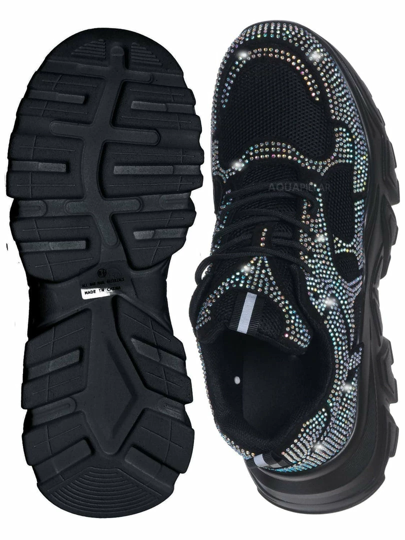 Liliana New Biaa1 Chunky Rhinestone Daddy Sneaker, Platform Festival Shoes