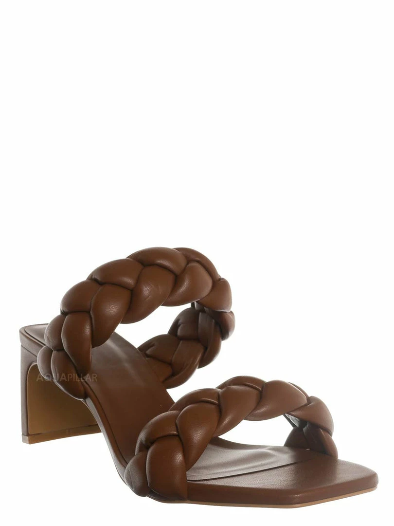 Soda Alto Block Heel Woven Slipper - Women Braided Sandal