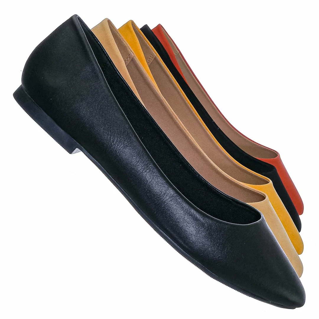 CityClassified Hold Pointed Toe Foam Padded Ballet Flat - Wide Width Women Comfort Loafers