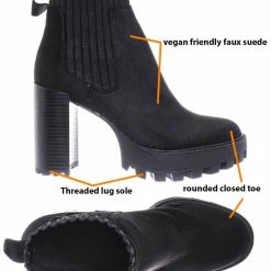 Bamboo Intense01 Chelsea Boots W Elastic Knit Sweater Sock - Threaded Lug Sole Bootie New