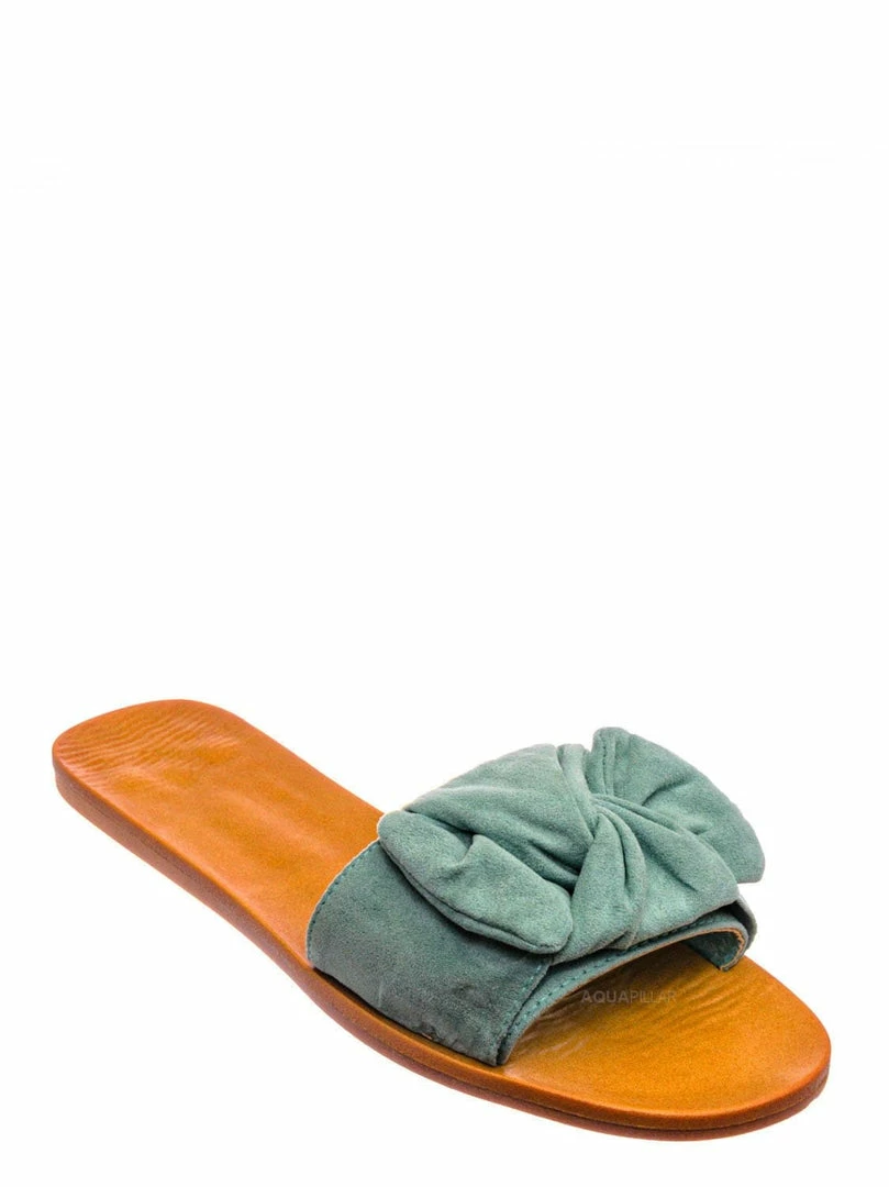 Bamboo Moondance17 Twist Knot Flat Slipper Mule - Women Slide In Boho Wide Band Sandal New