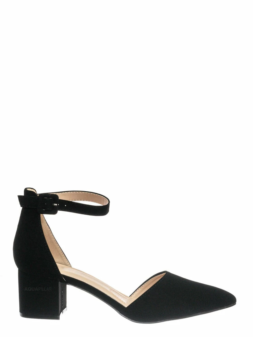 Forever Link Nataly01 Low Block Heel D'Orsay Pump - Pointed Toe Two Piece Office Dress Shoes New