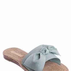 Bamboo Athena12 Espadrille Woven Knotted Bow Slides - Jute Rope Weaved Slip On Sandal