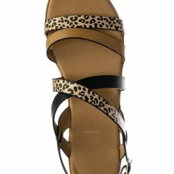 Aquapillar Pansy24 Lightweight Foam Flatofrm Sandal - Platform Strappy Mix Print Flat Shoes New