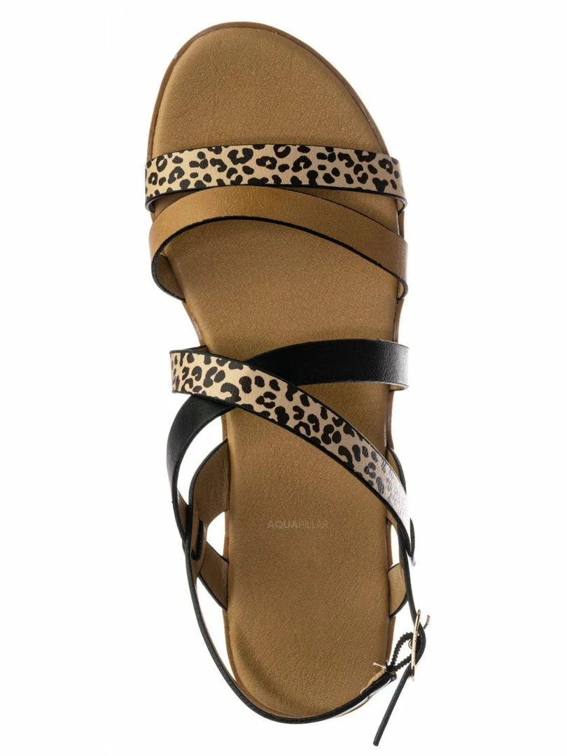 Aquapillar Pansy24 Lightweight Foam Flatofrm Sandal - Platform Strappy Mix Print Flat Shoes New