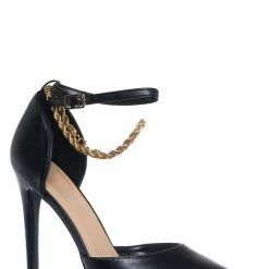 Delicious Zabel Chain Link Ankle Strap D'Orsay Pump, Women Dress Shoes New