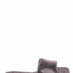 Bamboo New Block22 Quilted Flat Slipper Sandal - Womens Open Square Toe Slides