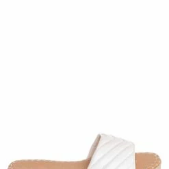 Bamboo New Healer12 Quilted Espadrille Flatform Slides - Women Platform Flat Sandal