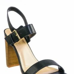 Wild Diva Morris318 Double Strap Chunky Block Heel Sandal - Womens Open Toe Buckled Shoe New