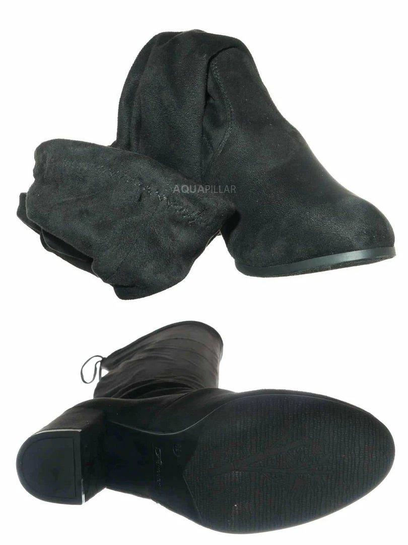 Forever Link New Life30 Thigh High Block Heel Boots - Women Rear Tie Shoe