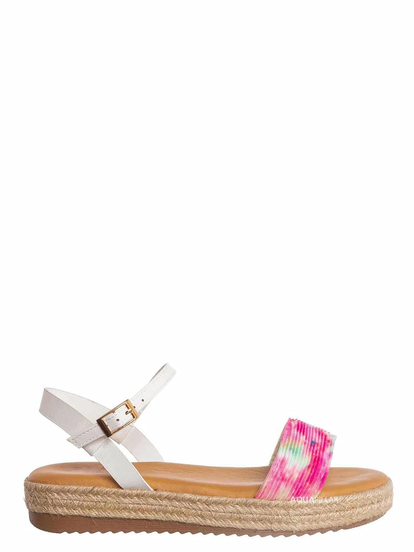 Bamboo New Superb32 Espadrille Flatform Sandal, Womens Lucite TieDye Padded Shoes