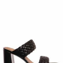 X2B Meg1 Block Heel Braided Mule, Women's Chunky Slide Sandal
