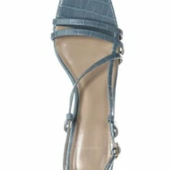 Wild Diva Kaiya1 Barely There Flat Block Heel Sandal - Open Squared Toe Animal Croc Print New