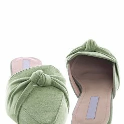 Forever Link Mules11 Knotted Pointed Toe Slides - Women's Slide In Close Toe Slipper New