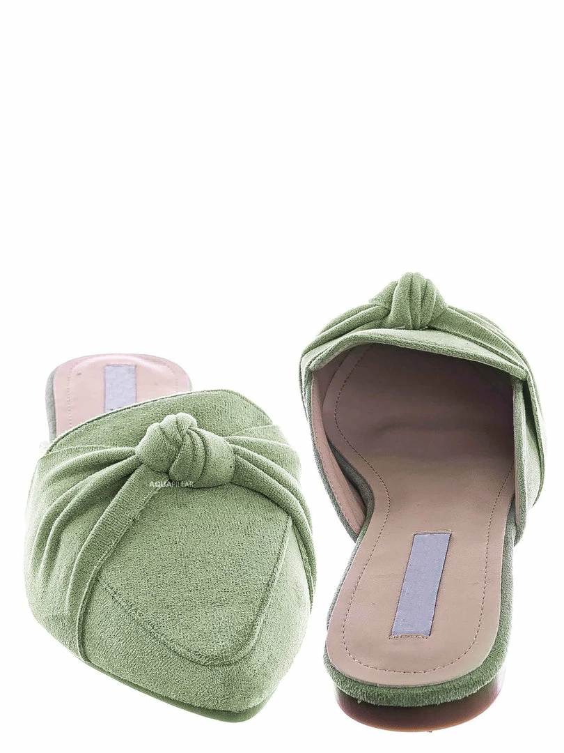 Forever Link Mules11 Knotted Pointed Toe Slides - Women's Slide In Close Toe Slipper New