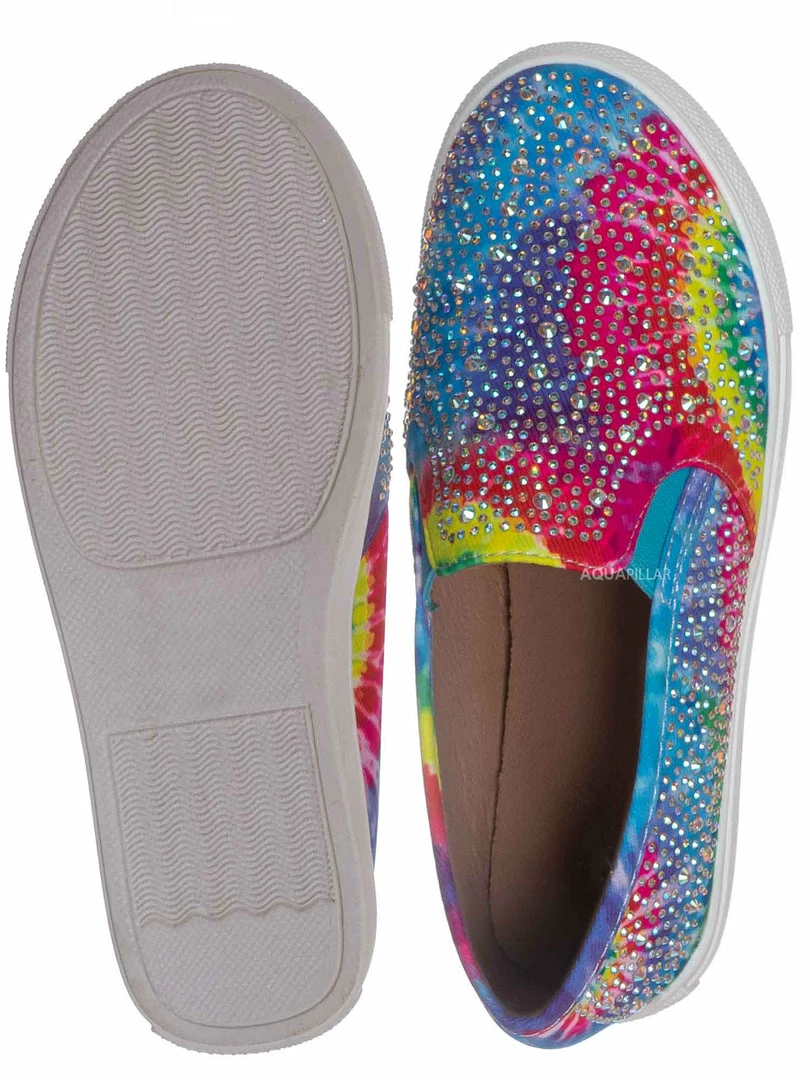 Forever Link Design08K Children Rhinestone Crystal Slip On Sneaker - Kids Girl Sporty Loafer New